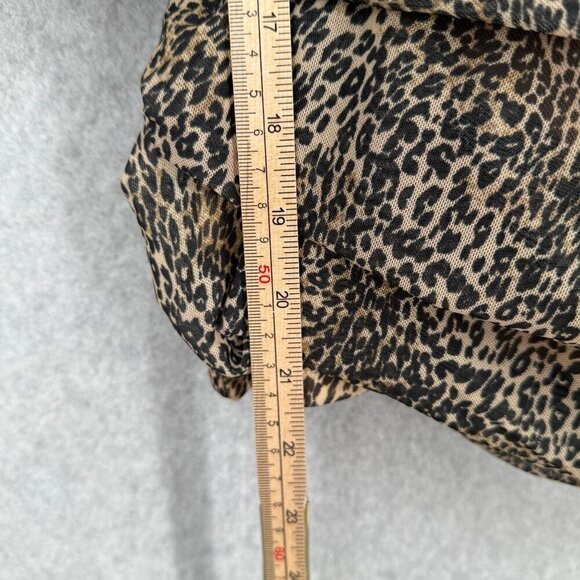 Anthropologie Womens Off-the-Shoulder Shirred Mesh Top Size XL Leopard Print NEW - Picture 10 of 12